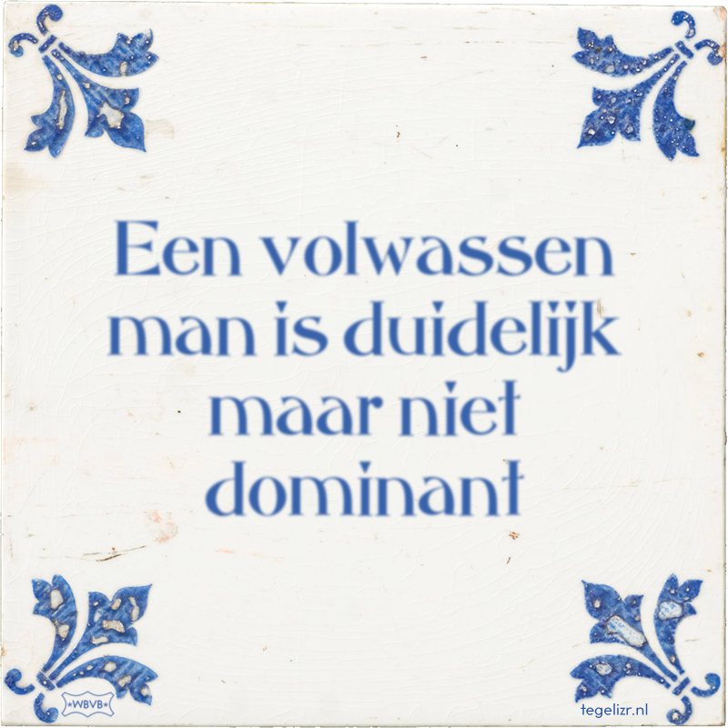 Een volwassen man is duidelijk maar niet dominant - Online tegeltjes bakken