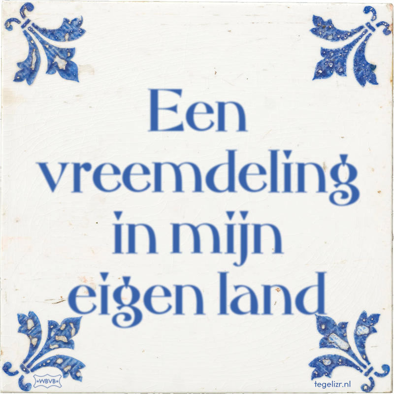 Een vreemdeling in mijn eigen land - Online tegeltjes bakken