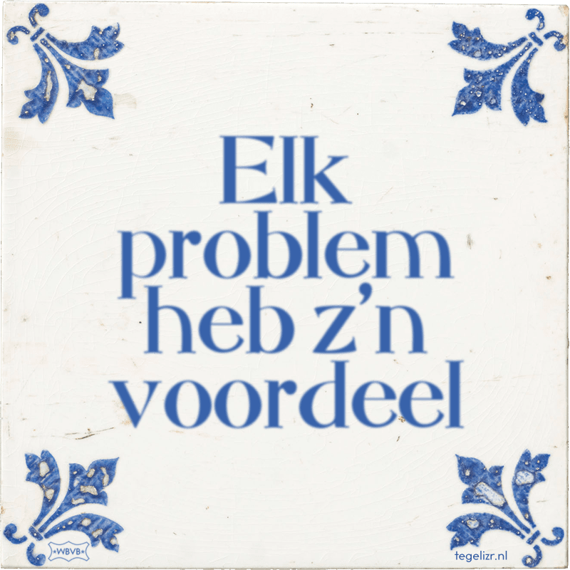 Elk problem heb z'n voordeel - Online tegeltjes bakken