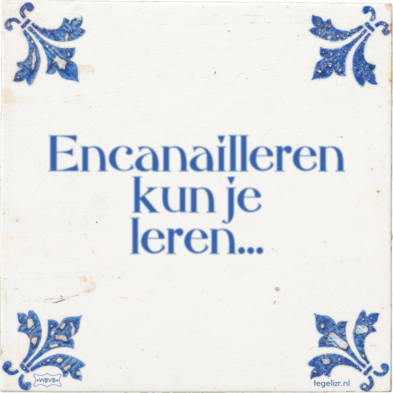 Encanailleren kun je leren… - Online tegeltjes bakken