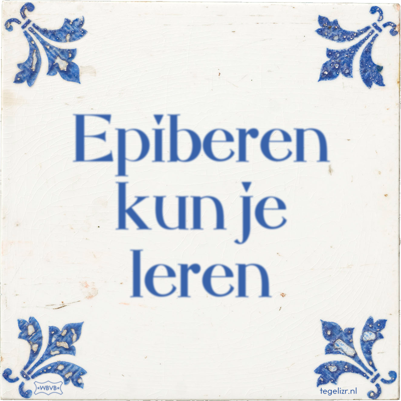 Epiberen kun je leren - Online tegeltjes bakken
