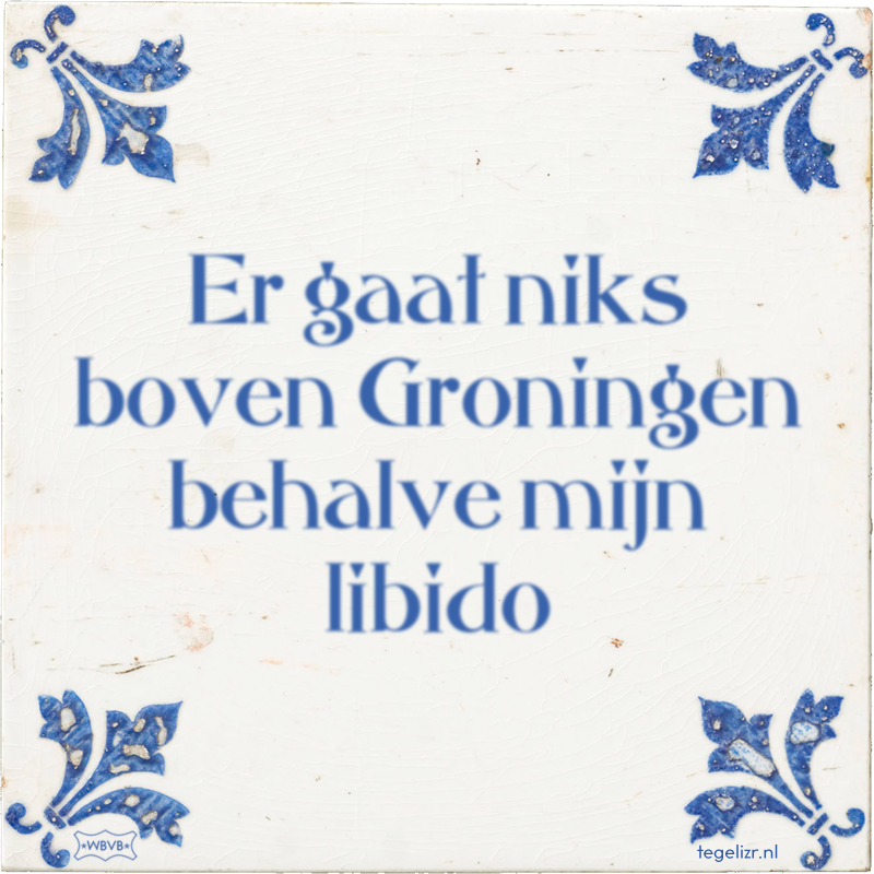 Er gaat niks boven Groningen behalve mijn libido - Online tegeltjes bakken