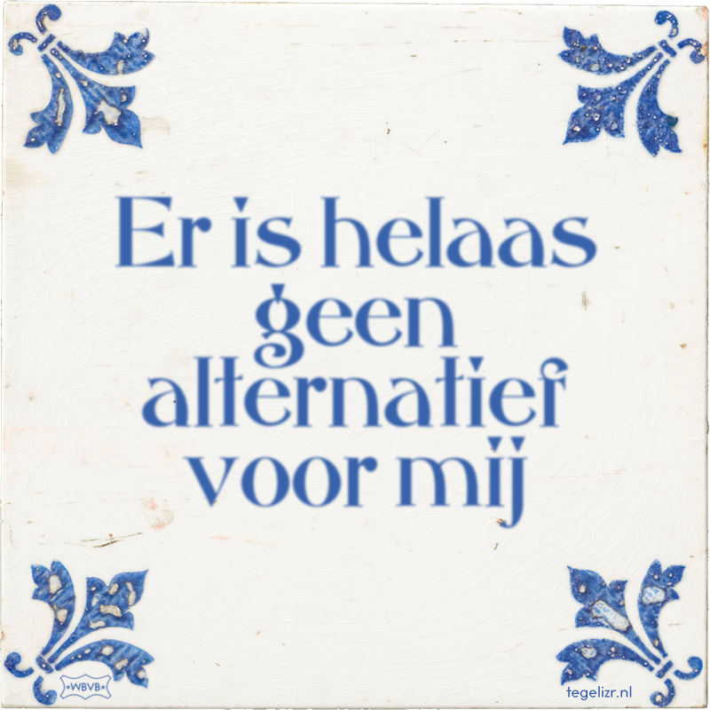 Er is helaas geen alternatief voor mij - Online tegeltjes bakken
