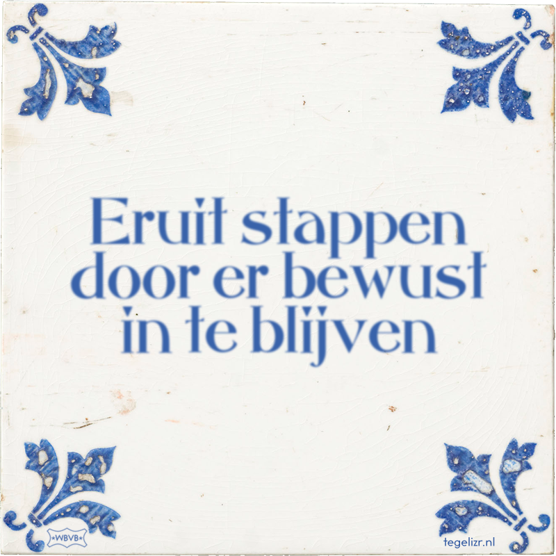 Eruit stappen door er bewust in te blijven - Online tegeltjes bakken