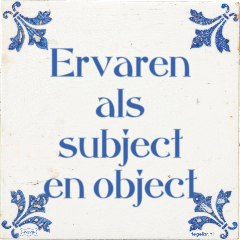 Ervaren als subject en object - Online tegeltjes bakken