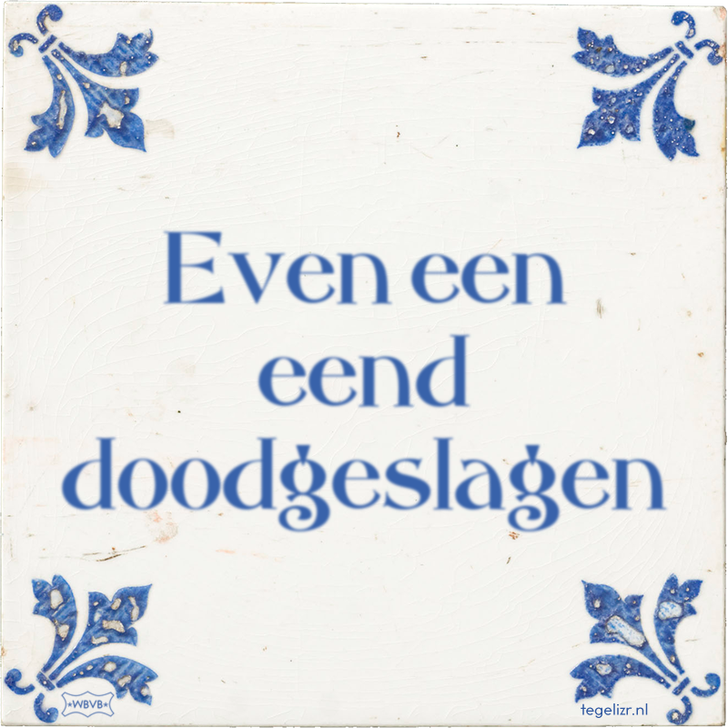 Even een eend doodgeslagen - Online tegeltjes bakken