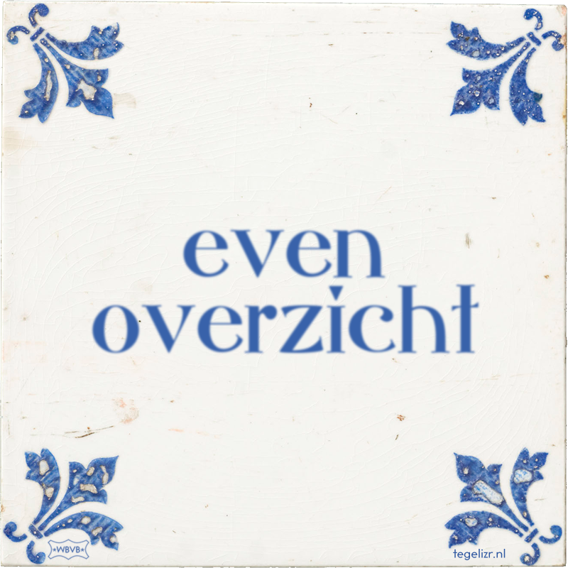 even overzicht - Online tegeltjes bakken