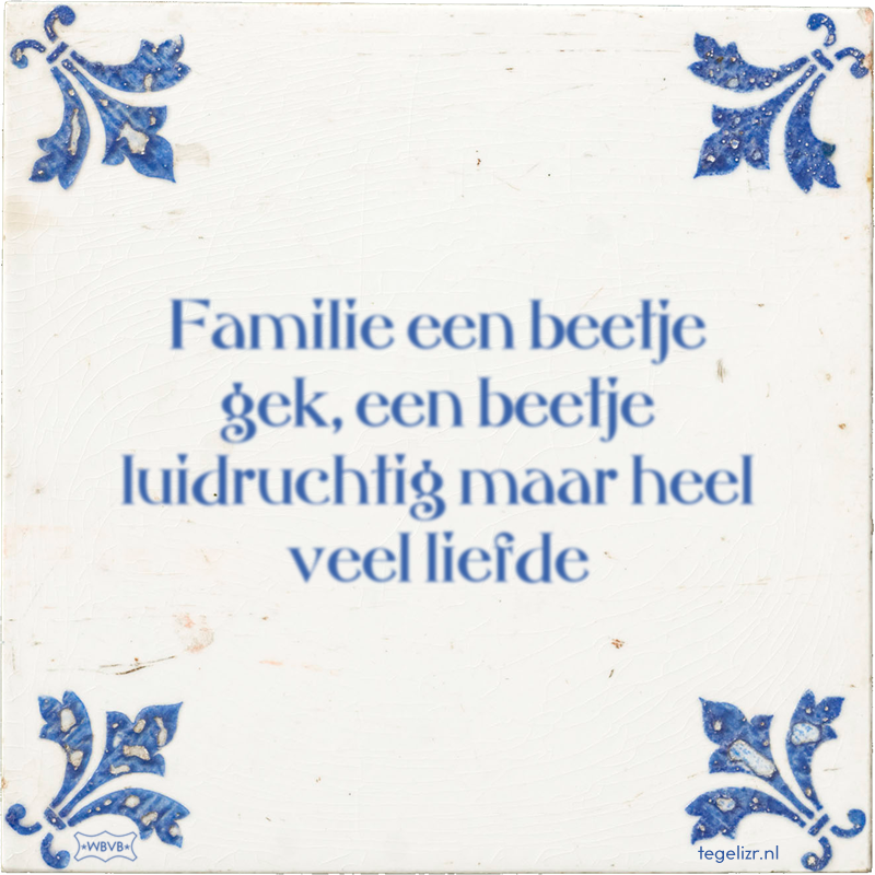 Familie een beetje gek, een beetje luidruchtig maar heel veel liefde - Online tegeltjes bakken