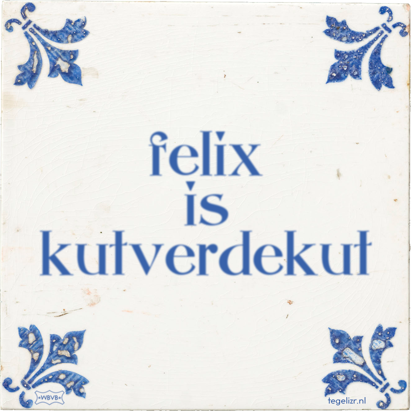felix is kutverdekut - Online tegeltjes bakken