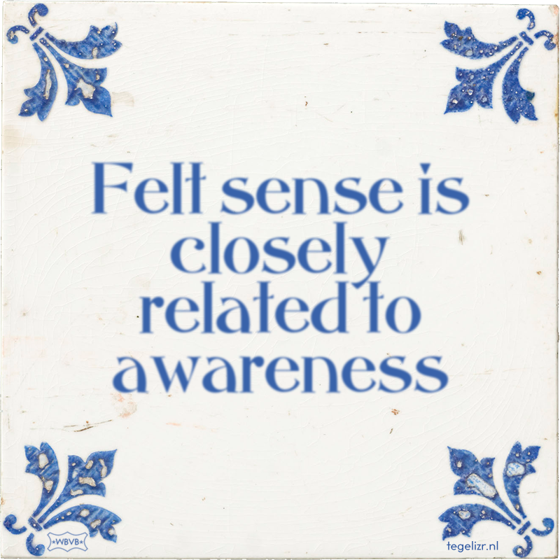 Felt sense is closely related to awareness - Online tegeltjes bakken