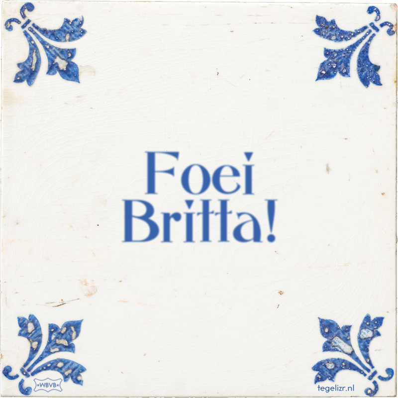Foei Britta! - Online tegeltjes bakken