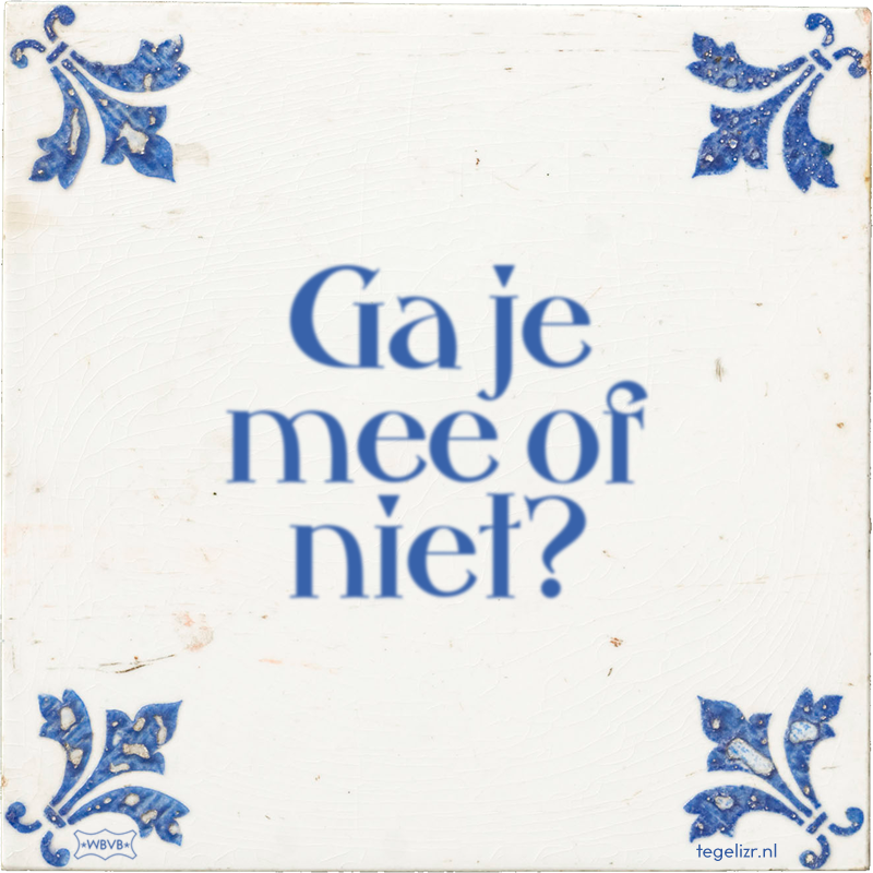 Ga je mee of niet? - Online tegeltjes bakken
