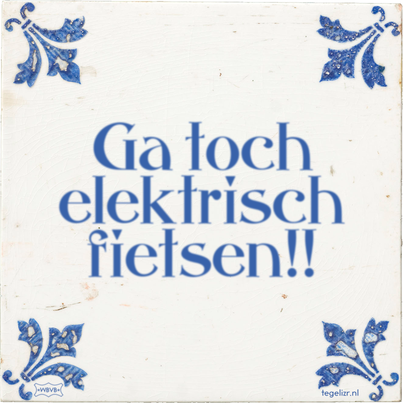 Ga toch elektrisch fietsen!! - Online tegeltjes bakken