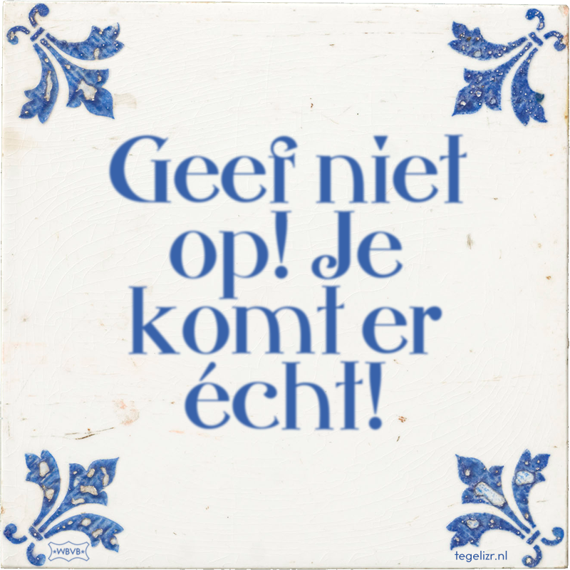 Geef niet op! Je komt er écht! - Online tegeltjes bakken