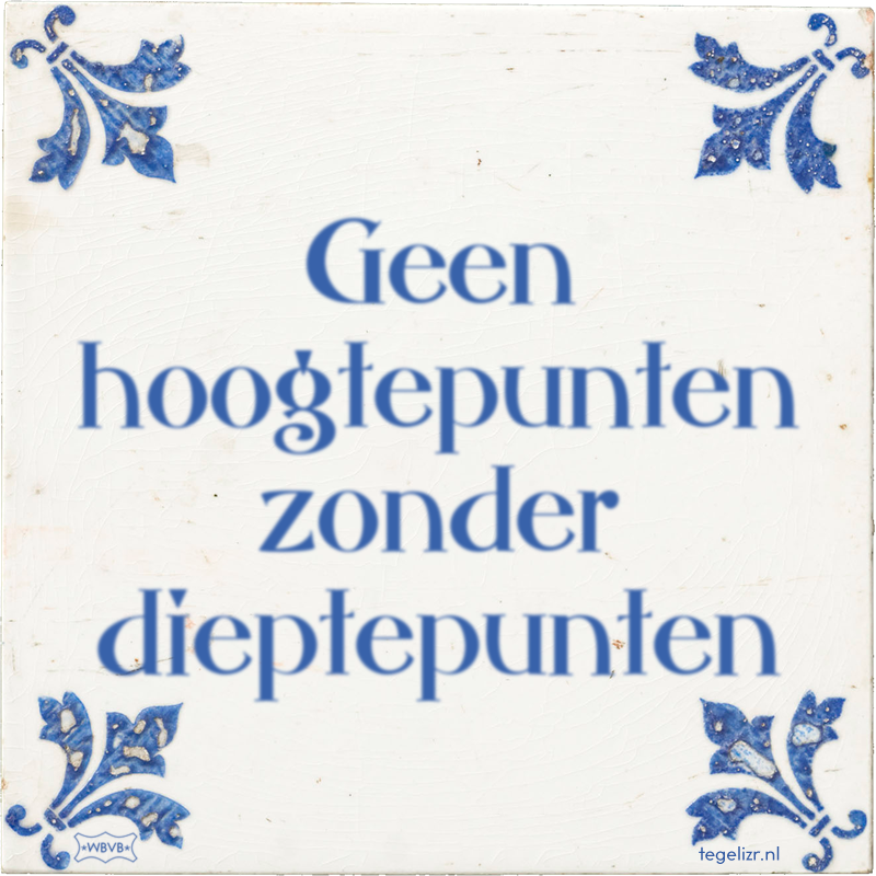 Geen hoogtepunten zonder dieptepunten - Online tegeltjes bakken