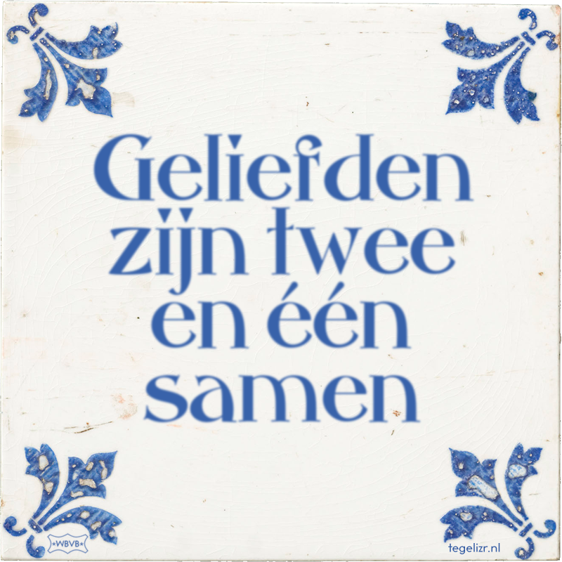 Geliefden zijn twee en één samen - Online tegeltjes bakken