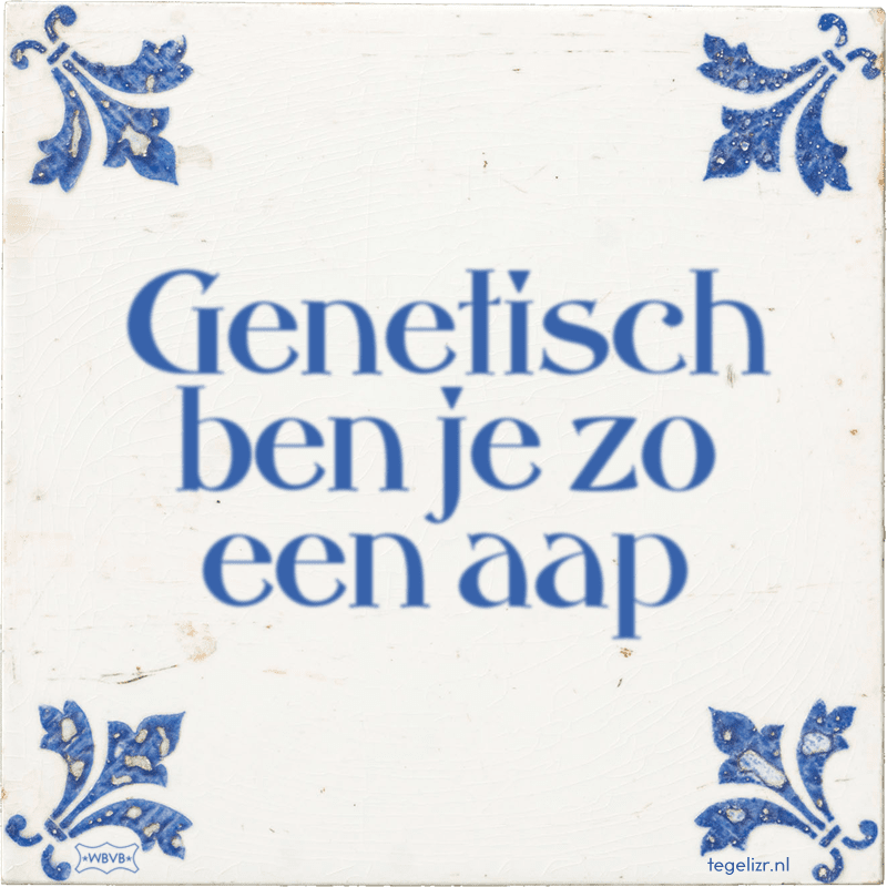 Genetisch ben je zo een aap - Online tegeltjes bakken