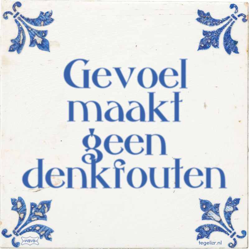 Gevoel maakt geen denkfouten - Online tegeltjes bakken
