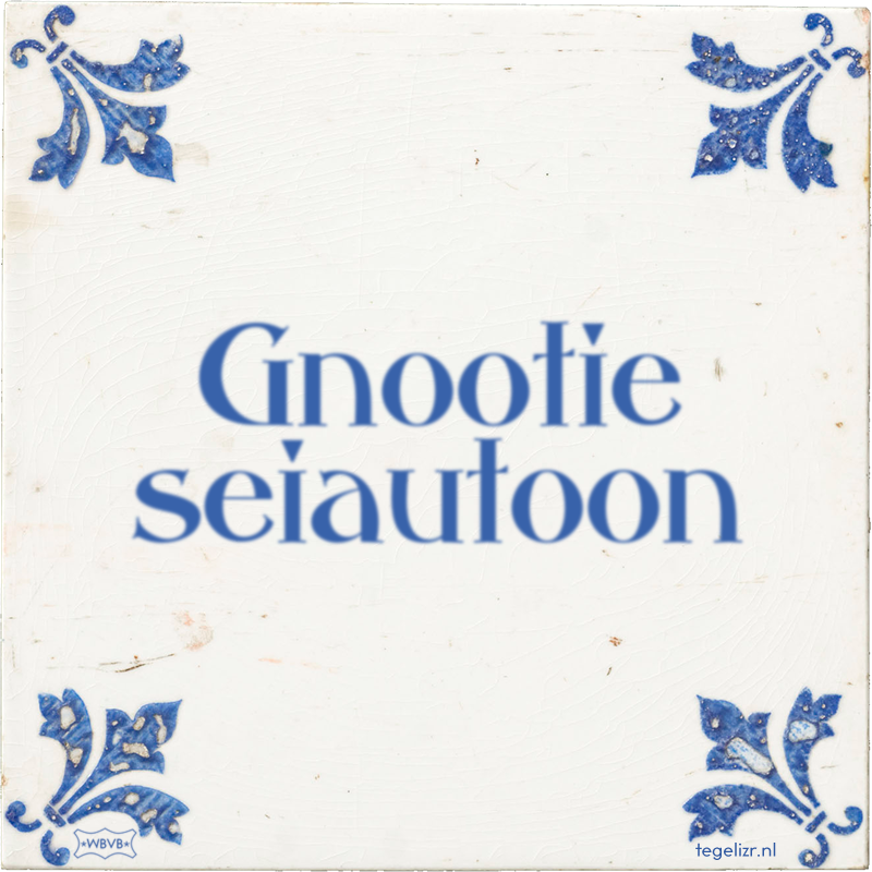 Gnootie seiautoon - Online tegeltjes bakken