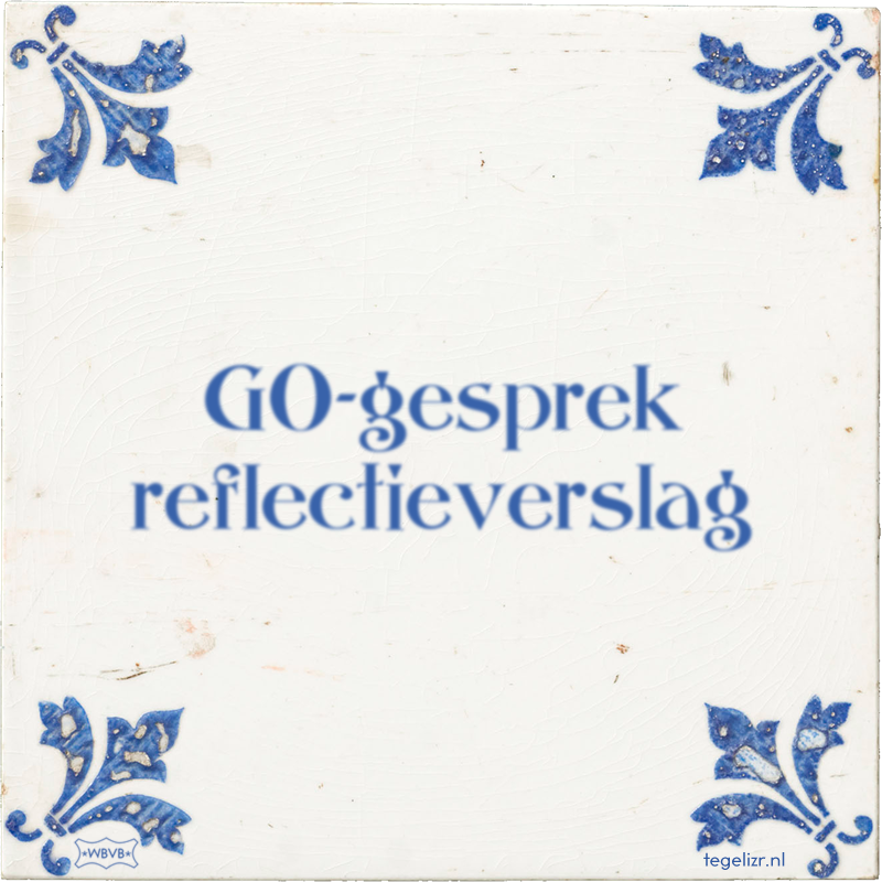 GO-gesprek reflectieverslag - Online tegeltjes bakken
