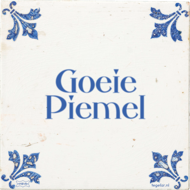 Goeie Piemel - Online tegeltjes bakken