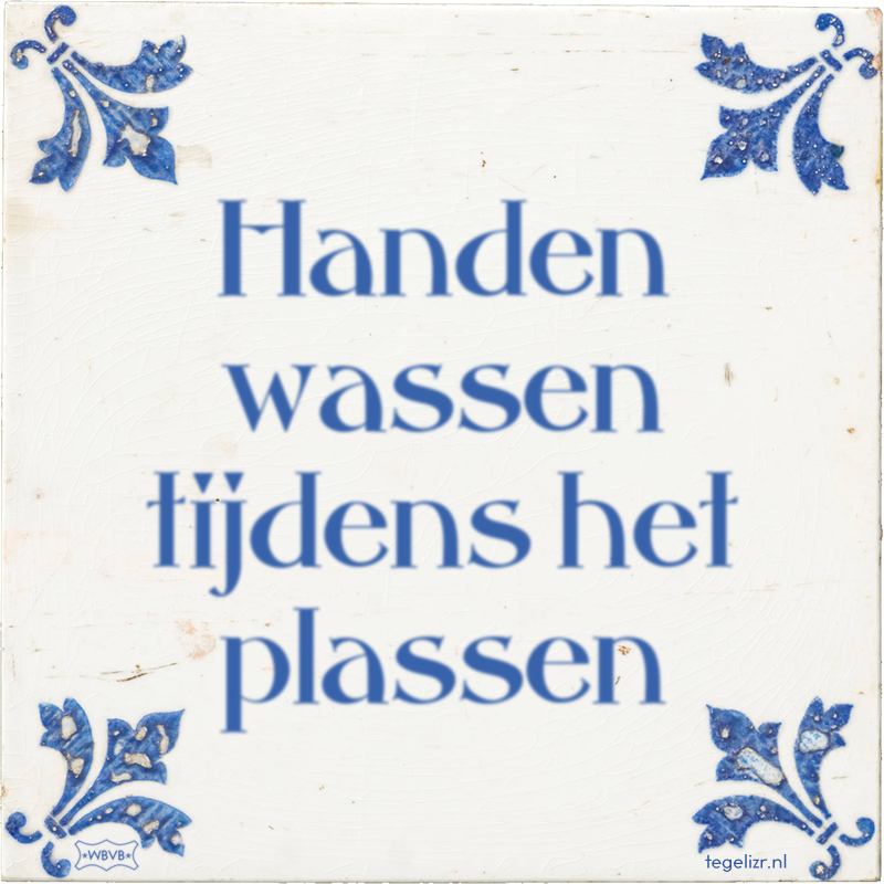 Handen wassen tijdens het plassen - Online tegeltjes bakken