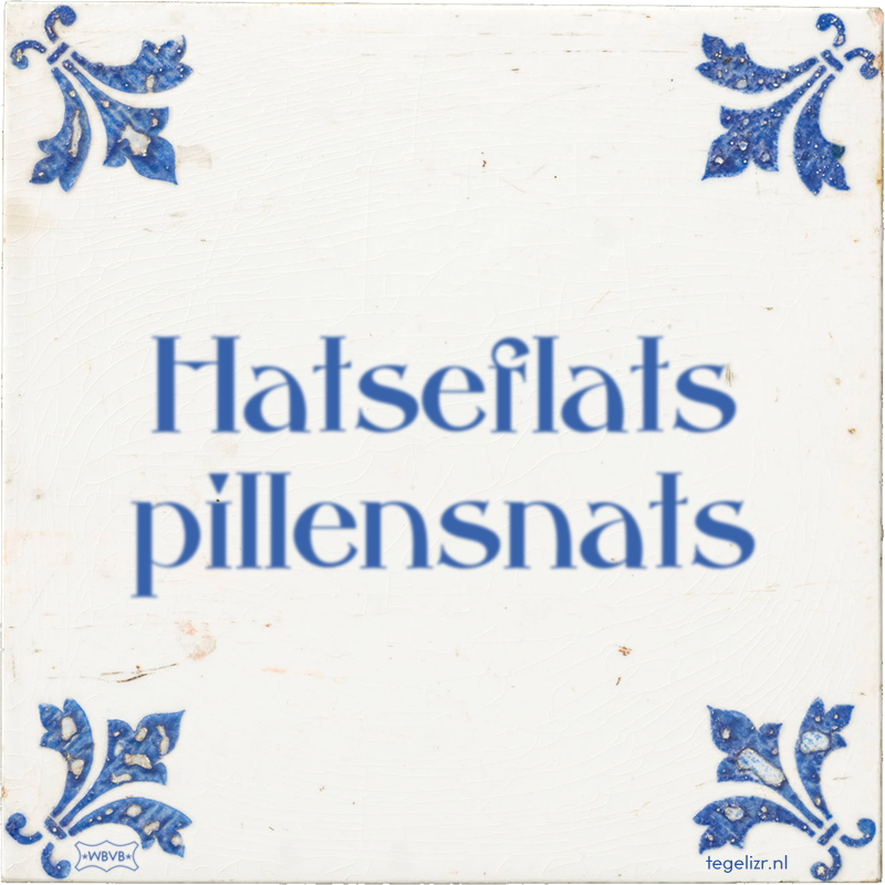 Hatseflats pillensnats - Online tegeltjes bakken