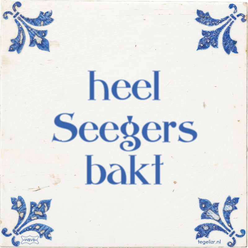 heel Seegers bakt - Online tegeltjes bakken