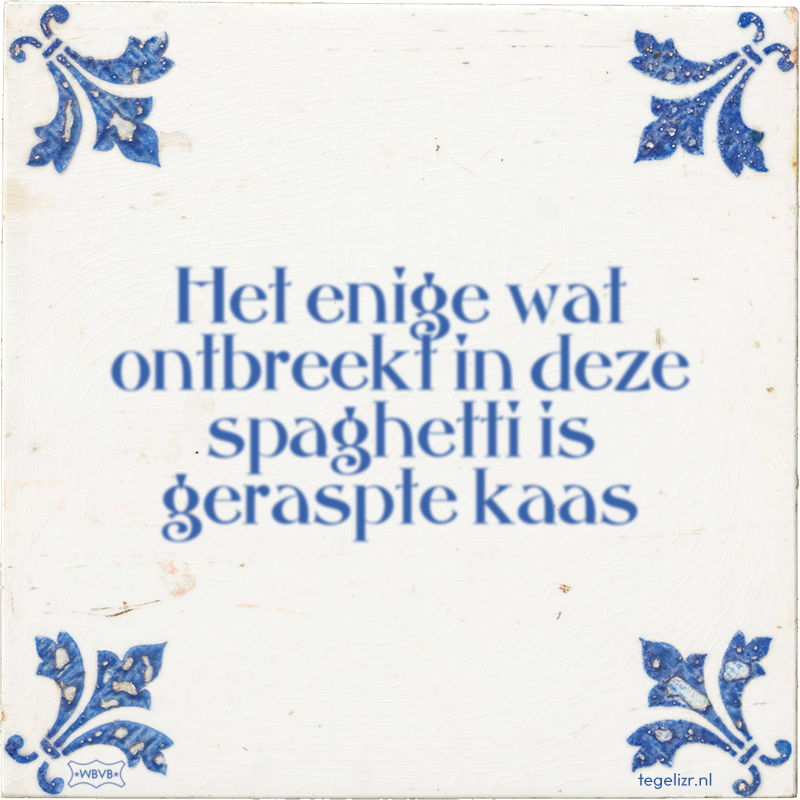 Het enige wat ontbreekt in deze spaghetti is geraspte kaas - Online tegeltjes bakken