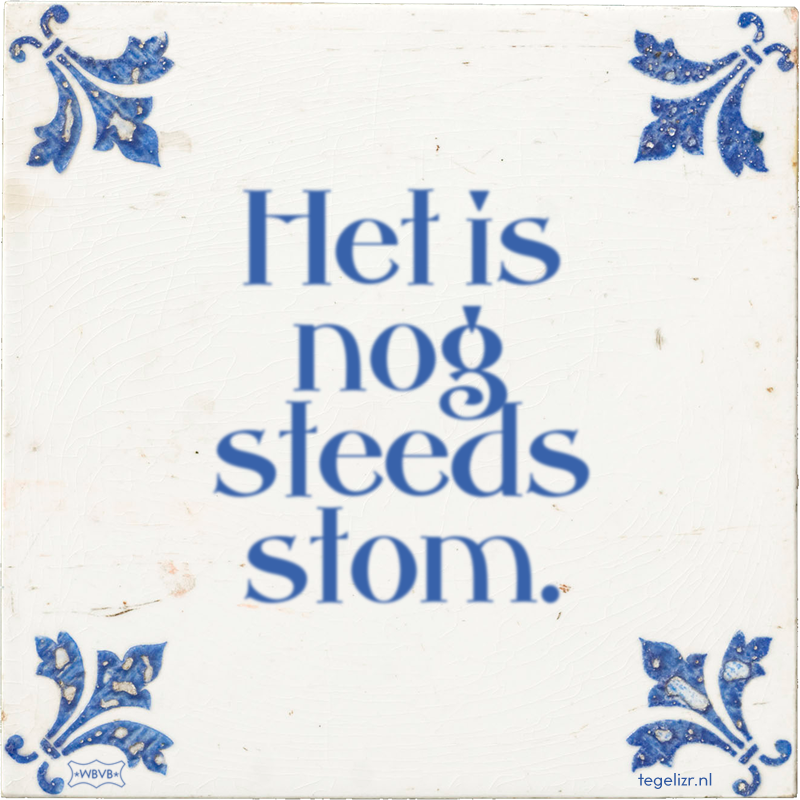 Het is nog steeds stom. - Online tegeltjes bakken