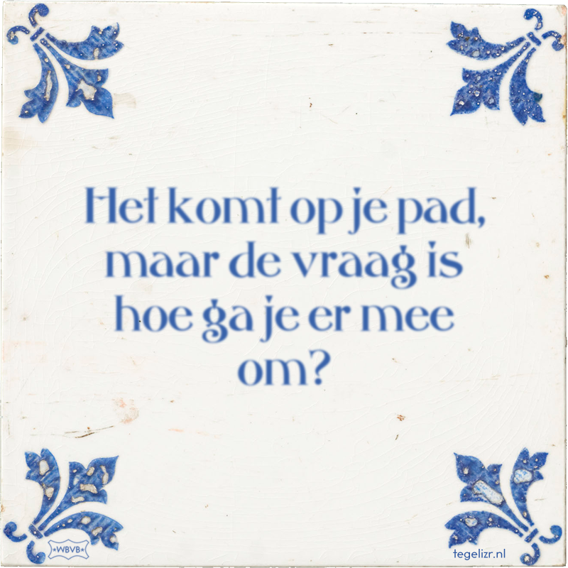 Het komt op je pad, maar de vraag is hoe ga je er mee om? - Online tegeltjes bakken
