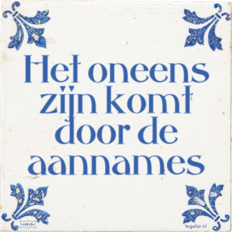 Het oneens zijn komt door de aannames - Online tegeltjes bakken