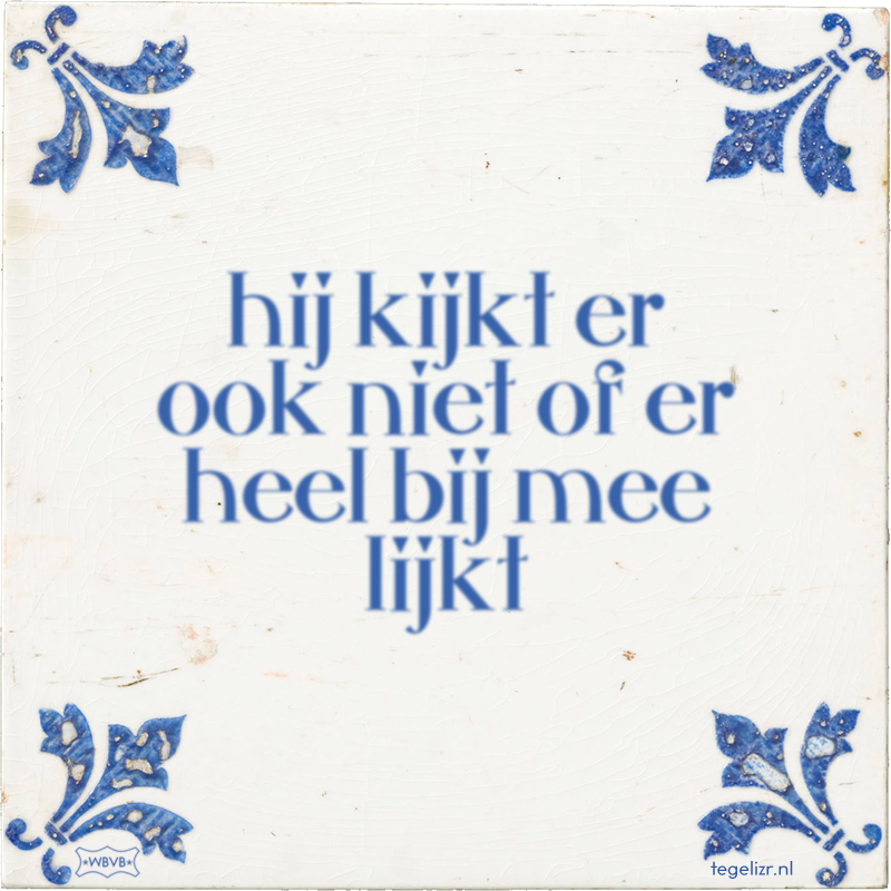 hij kijkt er ook niet of er heel bij mee lijkt - Online tegeltjes bakken