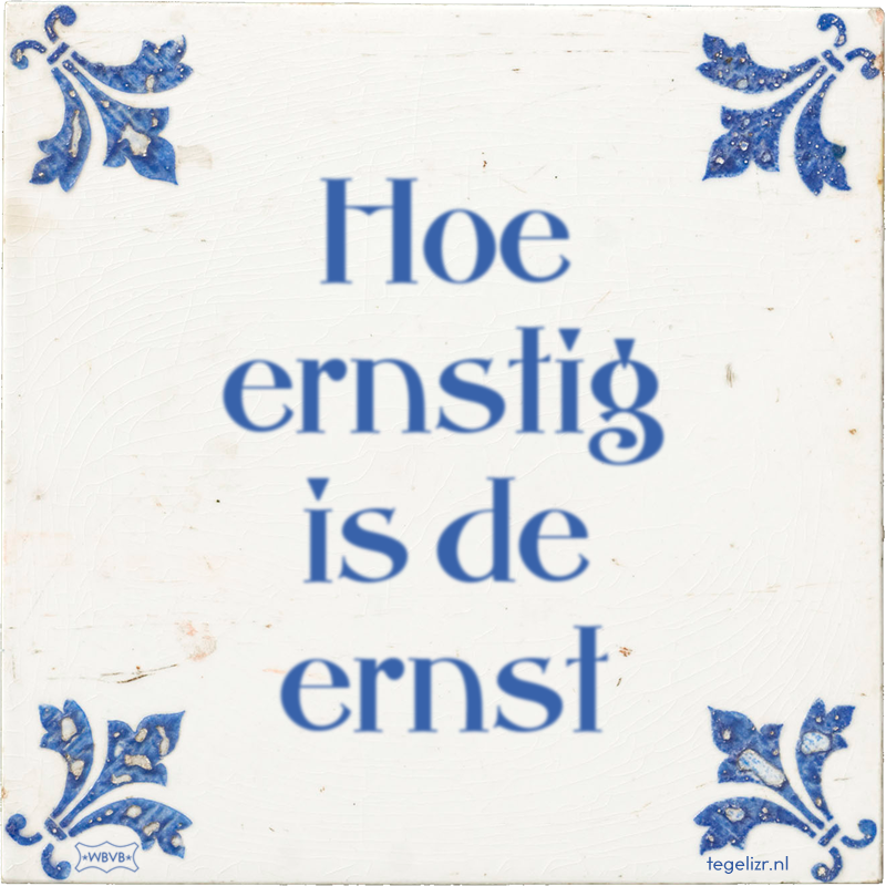 Hoe ernstig is de ernst - Online tegeltjes bakken