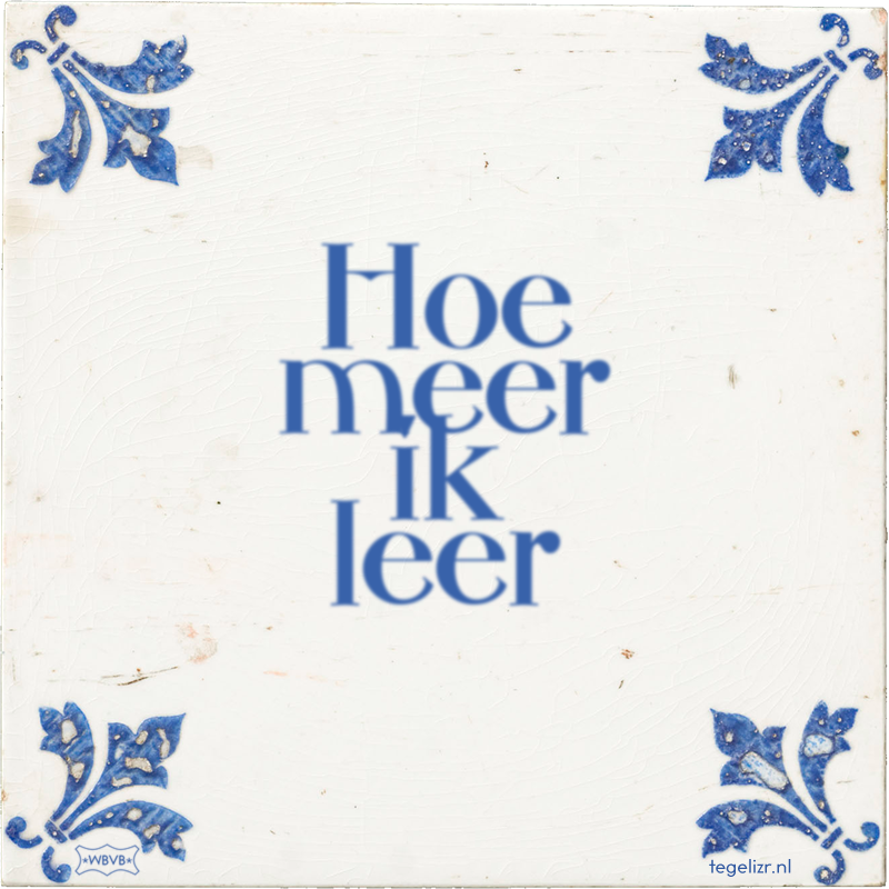Hoe meer ik leer - Online tegeltjes bakken