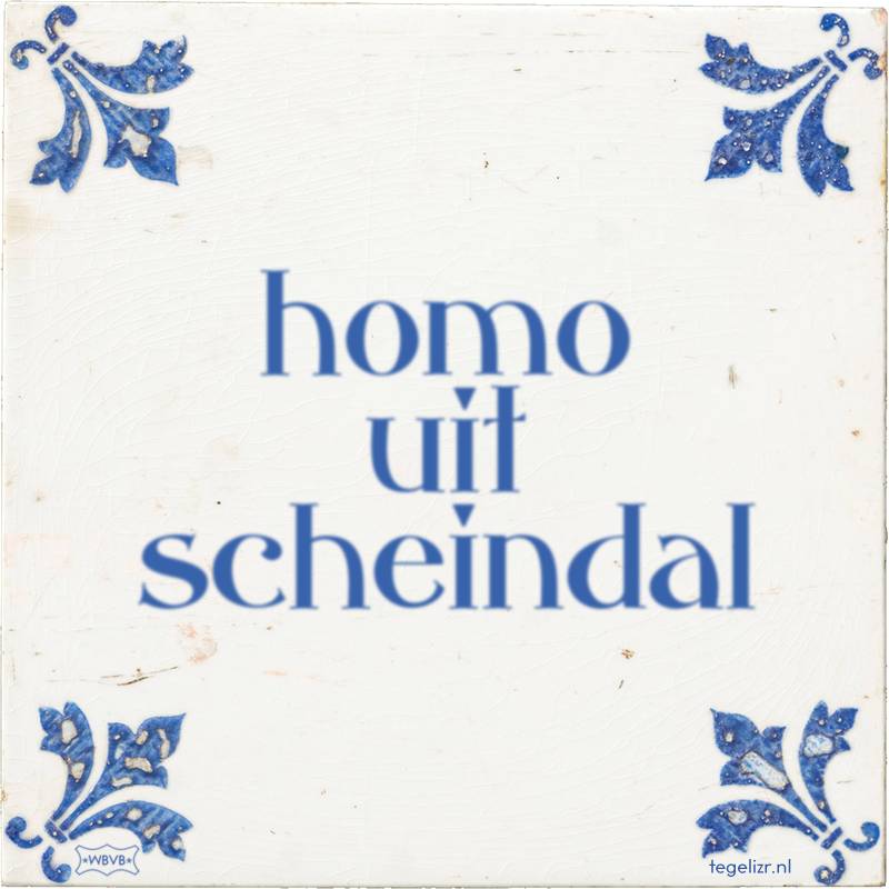 homo uit scheindal - Online tegeltjes bakken