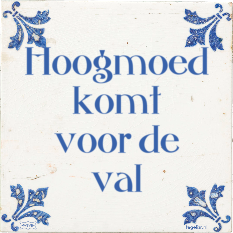 Hoogmoed komt voor de val - Online tegeltjes bakken