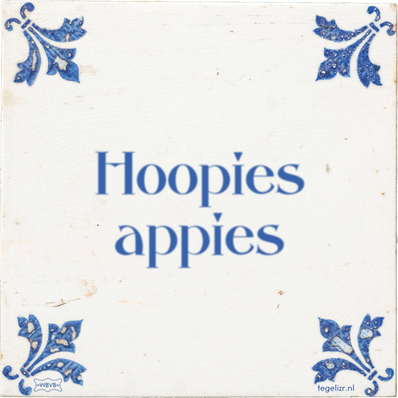 Hoopies appies - Online tegeltjes bakken
