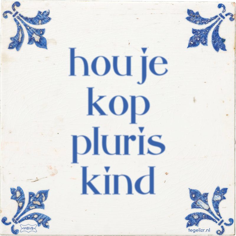 hou je kop pluris kind - Online tegeltjes bakken