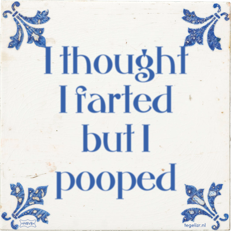 I thought I farted but I pooped - Online tegeltjes bakken