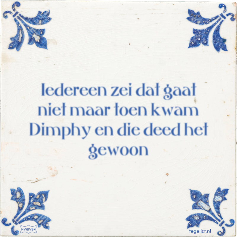 Iedereen zei dat gaat niet maar toen kwam Dimphy en die deed het gewoon - Online tegeltjes bakken