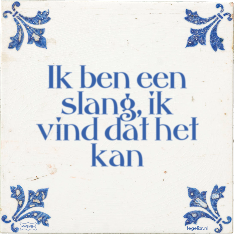 Ik ben een slang, ik vind dat het kan - Online tegeltjes bakken