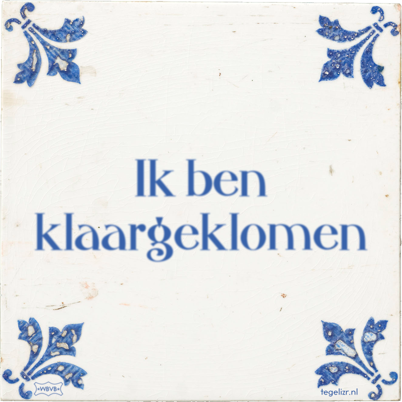 Ik ben klaargeklomen - Online tegeltjes bakken