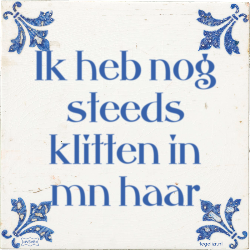 Ik heb nog steeds klitten in mn haar - Online tegeltjes bakken