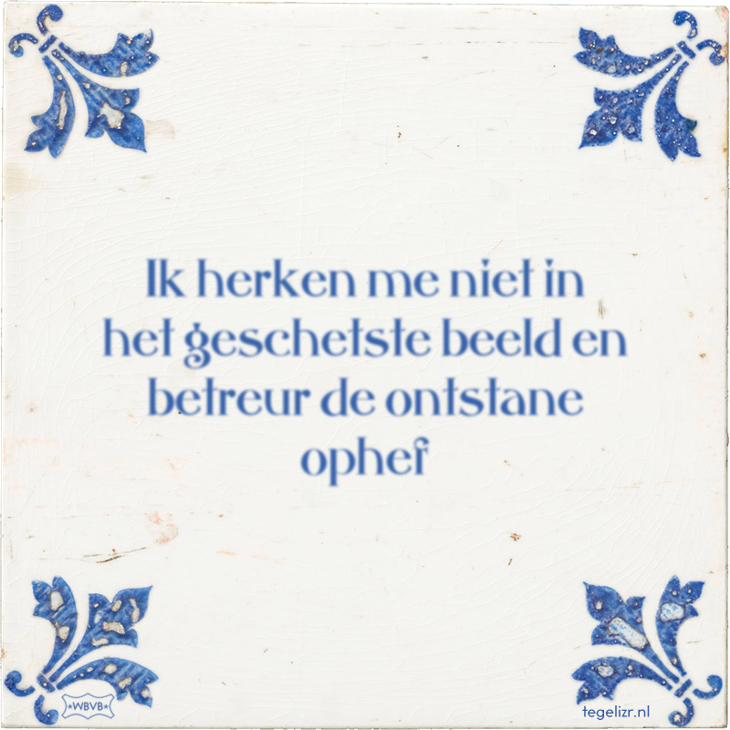 Ik herken me niet in het geschetste beeld en betreur de ontstane ophef - Online tegeltjes bakken