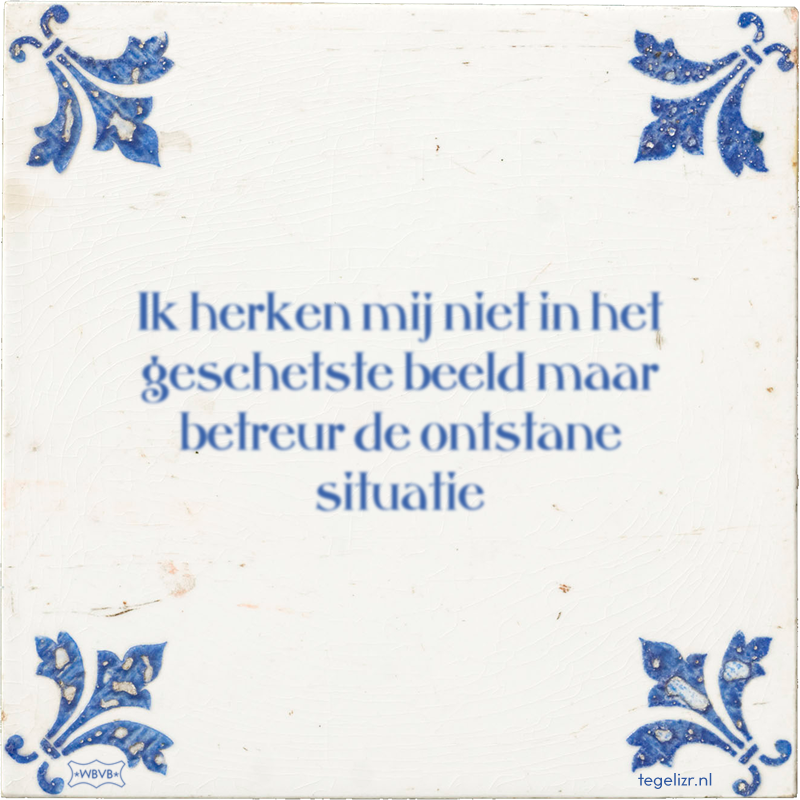 Ik herken mij niet in het geschetste beeld maar betreur de ontstane situatie - Online tegeltjes bakken