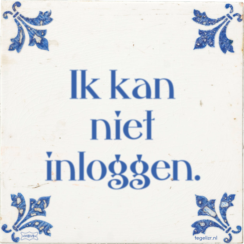 Ik kan niet inloggen. - Online tegeltjes bakken