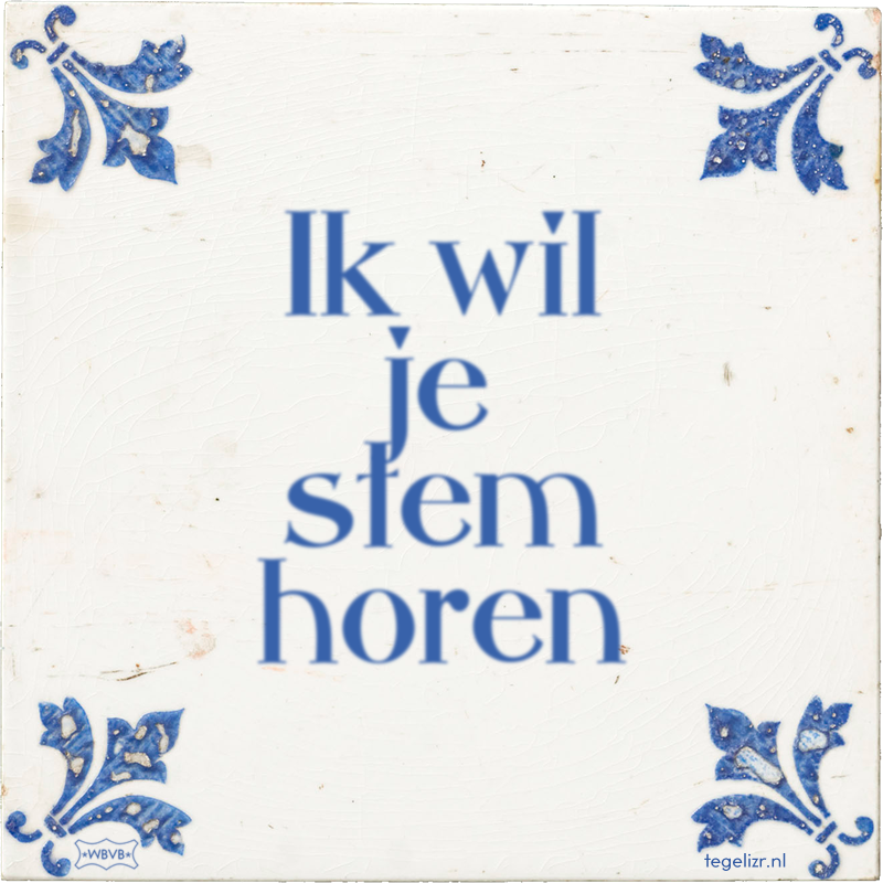 Ik wil je stem horen - Online tegeltjes bakken