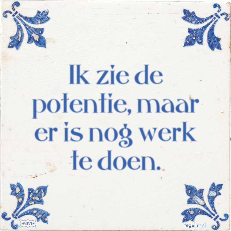 Ik zie de potentie, maar er is nog werk te doen. - Online tegeltjes bakken