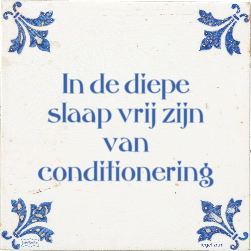 In de diepe slaap vrij zijn van conditionering - Online tegeltjes bakken
